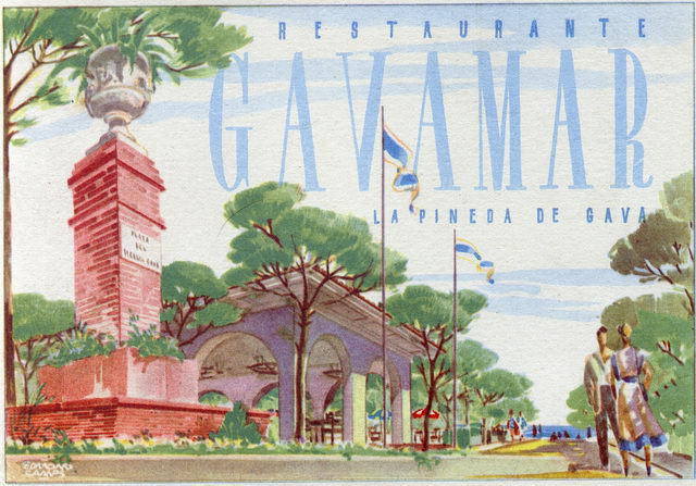 Tarjeta del Restaurante Gavamar (parte frontal)